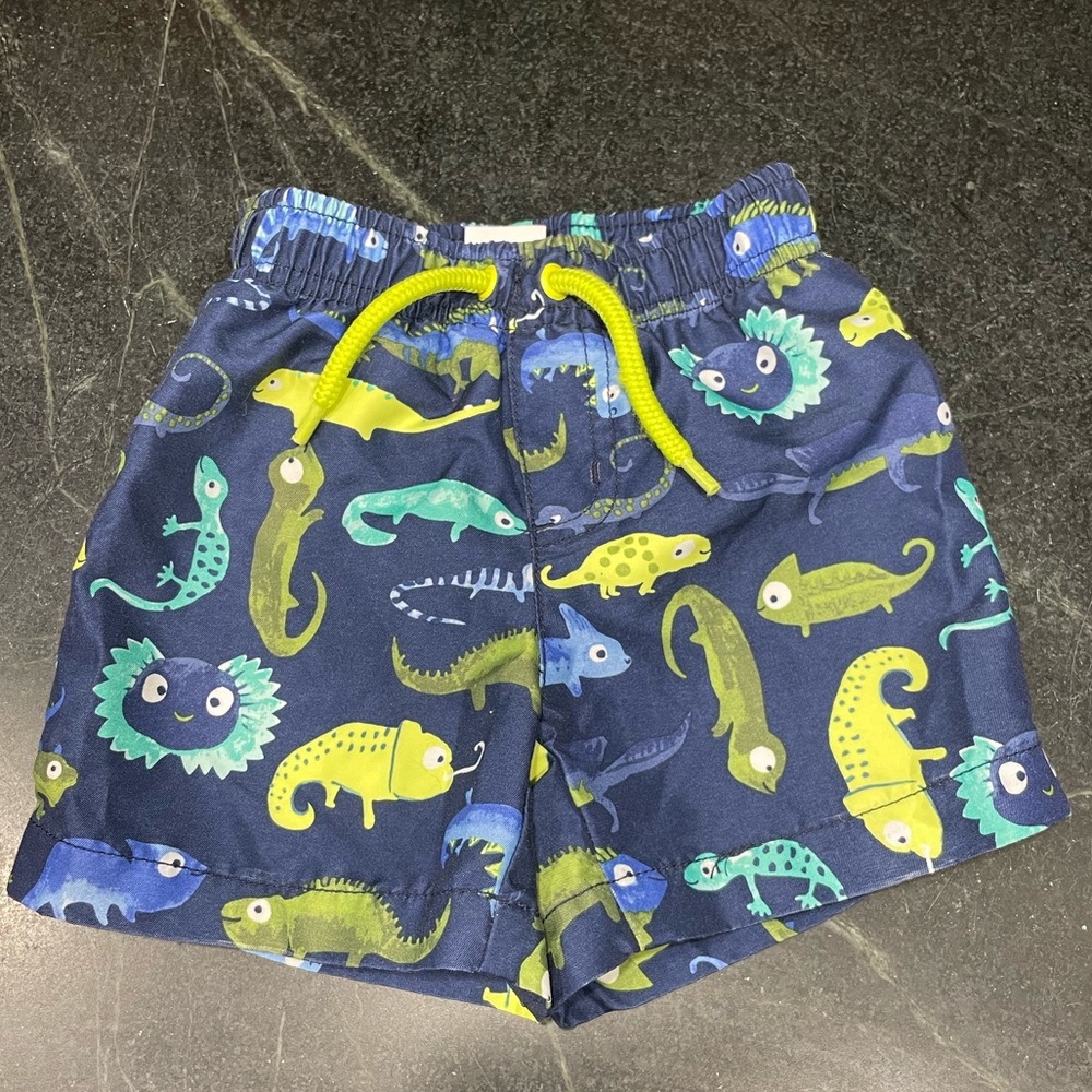 Baby Boy Gymboree Lizard Swim Trunk Shorts Size 6-12 Months